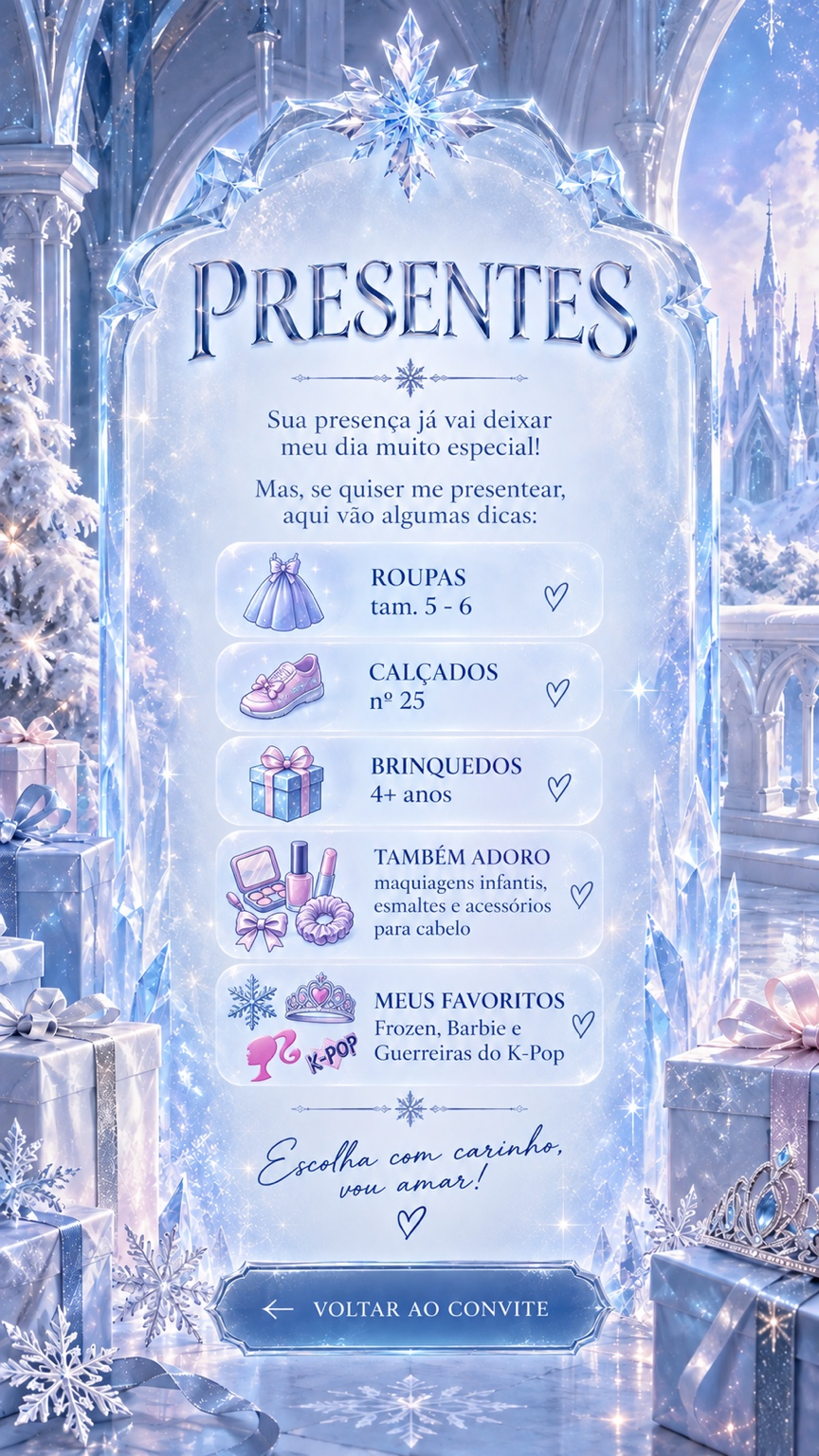 Sugestões de presentes para Helena